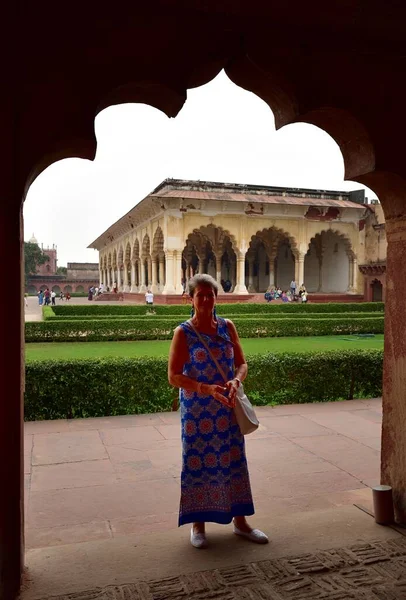 Fort Agra Inde Novembre 2019 Les Touristes Explorent Fort Agra — Photo