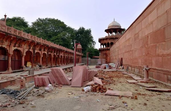 Taj Mahal Agra India Noviembre 2019 Preparación Para Construir Nuevo — Foto de Stock