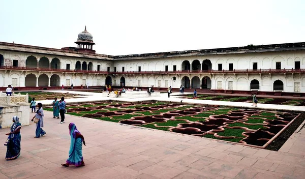 Agra Fort Índia Novembro 2019 Turistas Que Exploram Forte Agra — Fotografia de Stock