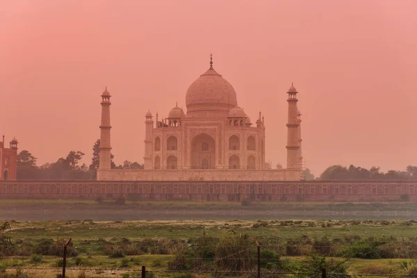 Taj Mahal Agra India 2019 November Taj Mahal Yamuna Folyóból — Stock Fotó