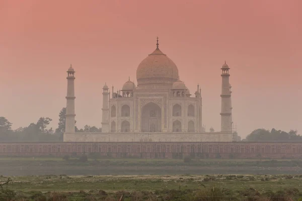 Taj Mahal Agra Índia Novembro 2019 Taj Mahal Rio Yamuna — Fotografia de Stock