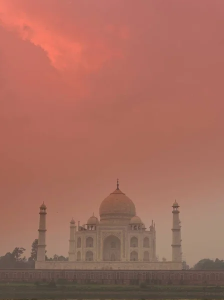 Taj Mahal Agra Índia Novembro 2019 Taj Mahal Rio Yamuna — Fotografia de Stock