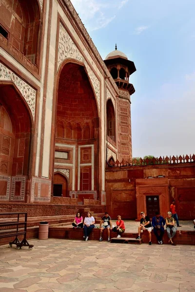 Taj Mahal Agra Índia Novembro 2019 Edifício Ocidental Taj Mahal — Fotografia de Stock