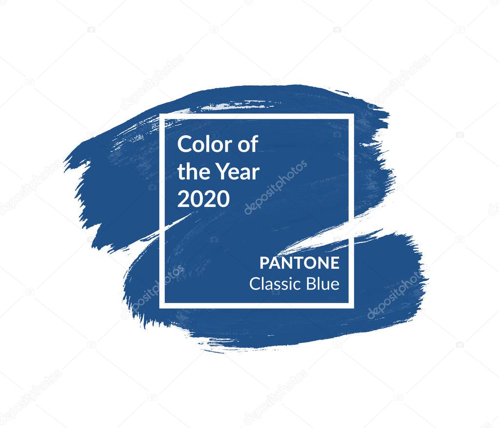 Classic blue color of the 2020 year. Universal blue shade, associated with calmness and connection. Color trend palette.