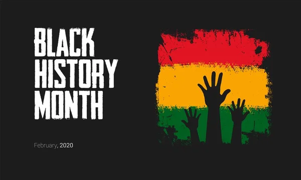 Black History Month για να θυμόμαστε σημαντικούς ανθρώπους και γεγονότα του προτύπου πανό της αφρικανικής διασποράς. — Διανυσματικό Αρχείο