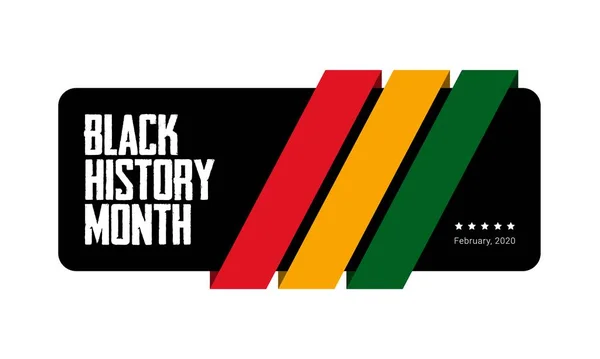 Μαύρο History Μήνα πράσινο, κίτρινο και κόκκινο λωρίδες πρότυπο banner. Αφρο-Αμερικανική Ιστορία Μήνας - Φεβρουάριος. — Διανυσματικό Αρχείο