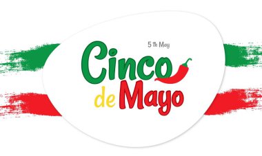 Cinco de Mayo or Fifth of May annually celebrated holiday horizontal banner template.