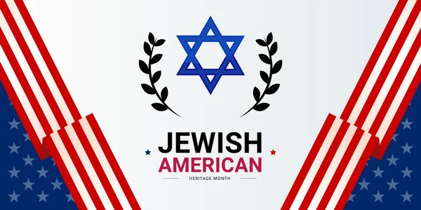 Jewish American Heritage Month Vector Banner Template Decorated Usa Flags — Stock Vector