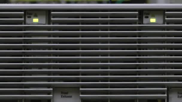 Fan grill in server room. — Stock Video