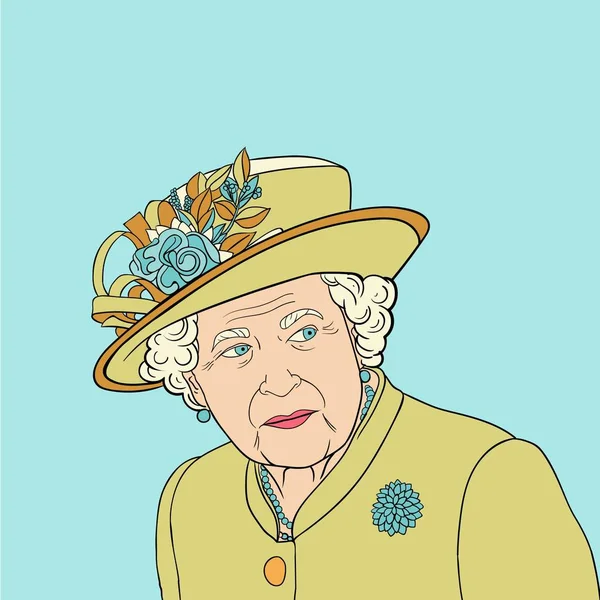 Queen elizabeth portrait — Stock Vector