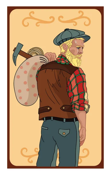 Handsome Steampunk Man Illustration Colored Game Card Character — Stock Photo, Image