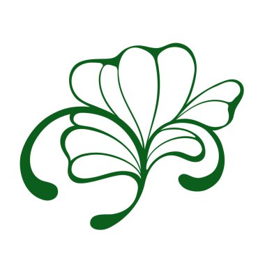 Dekoratif yonca yoncası şeklinde iş logosu sembolü