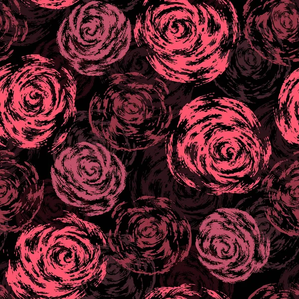 Patrón Botánico Sin Costuras Con Rosas Abstractas Decorativas Con Puntos — Foto de Stock