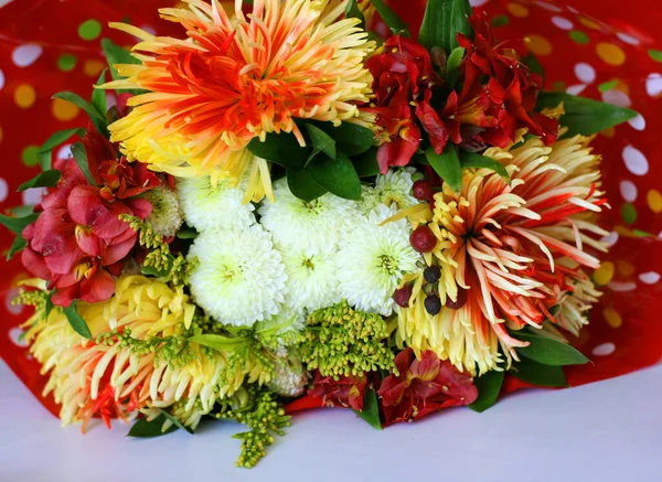 Bouquet Flowers Copyspace Mock Postcard — Stock Photo, Image