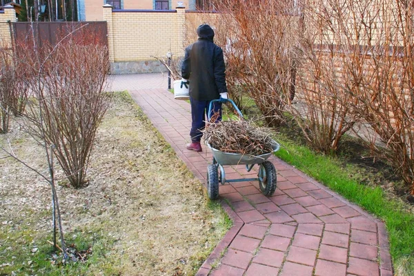 Persona Che Lavora Giardino Agricoltura Consept Preparazione Giardino Cantare Cadere — Foto Stock