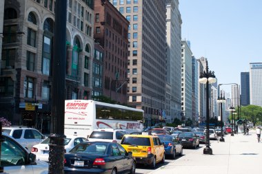Chicago, Il: 9 Haziran 2012: trafik reçel şehir merkezinde, çok Amsterdam