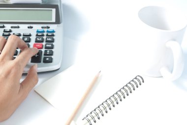 Beyaz arka plan üzerinde muhasebe kavramı