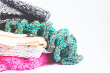 Eşarp kadın beyaz arka plan üzerinde için çeşitli tarzı