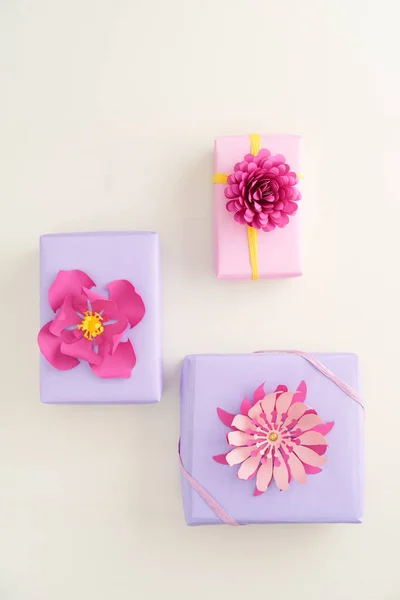 Paper flower gift boxes — Stock Photo, Image