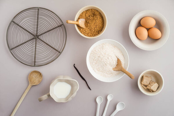 Basic baking ingredients