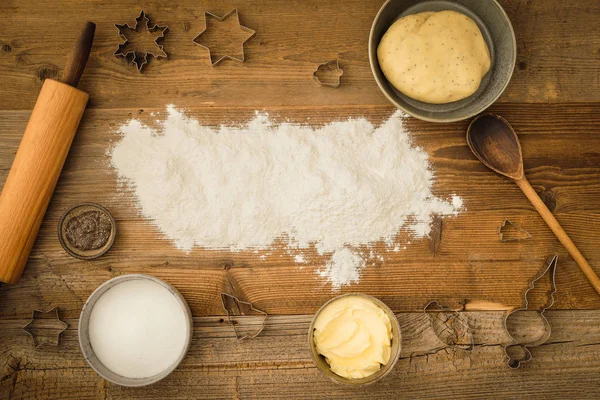 Grundzutaten zum Backen — Stockfoto