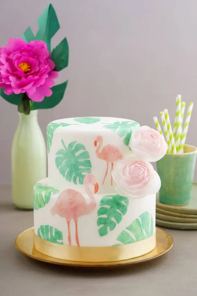 Gâteau de mariage tropical — Photo