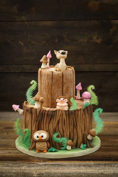 Enchanted forest cake — Stock Photo, Image