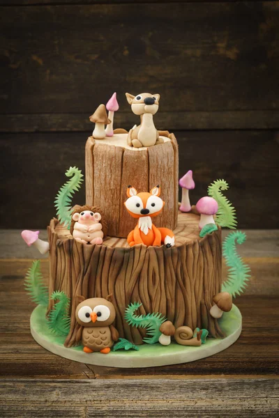 Enchanted forest cake — Stock Photo, Image