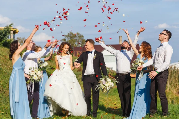 Padrinhos e damas de honor — Fotografia de Stock