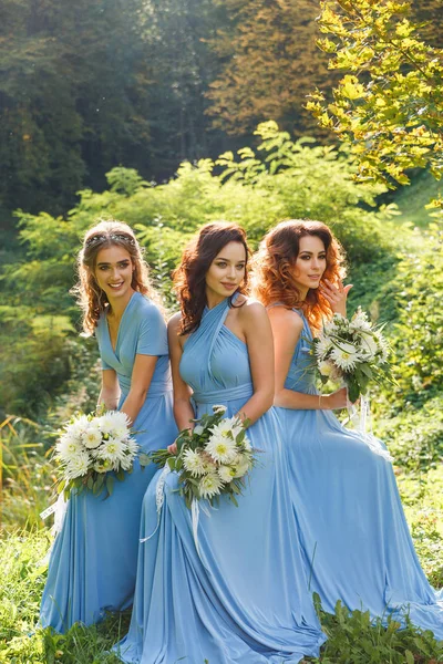 Três belas damas de honor — Fotografia de Stock