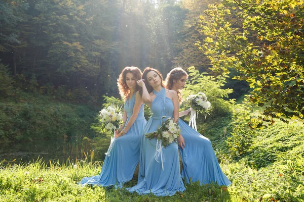Tre belle damigelle d'onore — Foto Stock