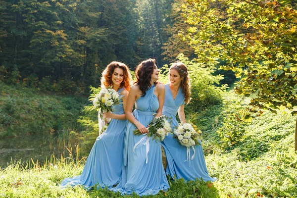 Three beautiful bridesmaids — Stock Photo, Image