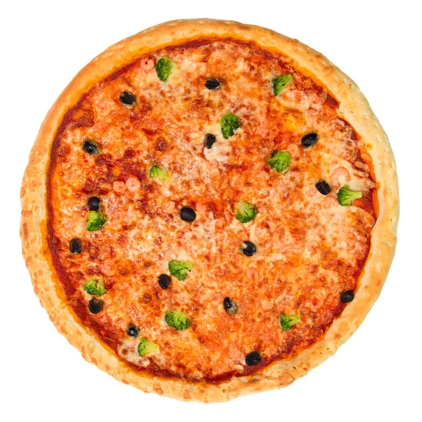 Läcker italiensk pizza med skaldjur — Stockfoto