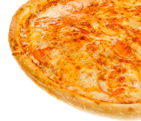Part of delicious classic Vegetarian Pizza — Stock Photo, Image