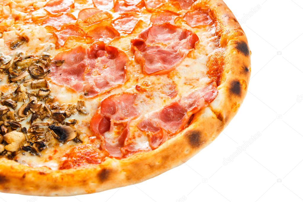 Part of delicious classic italian Pizza Four seasons