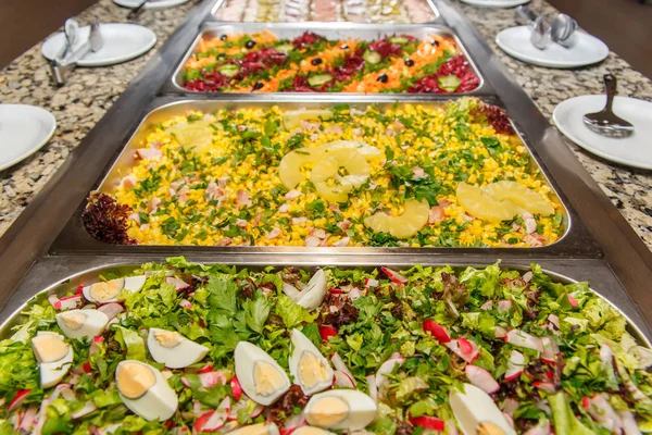 Salad selection in a hotel restaurant — Stock Photo, Image