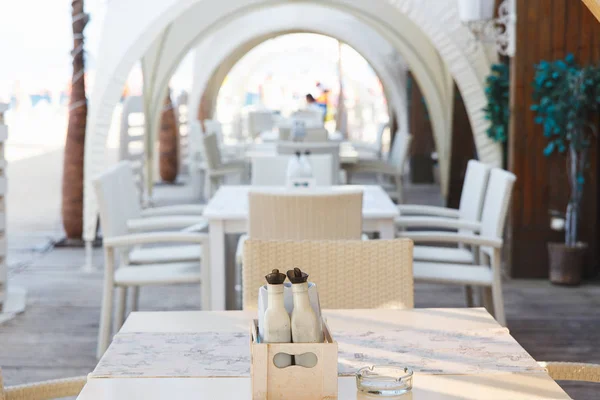 Interior de cafetería-restaurante en la playa —  Fotos de Stock