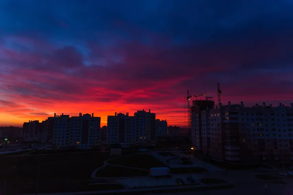 Silhouette image of living district — Stock Photo, Image