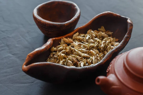 Set van een theepot, chahe en kom — Stockfoto