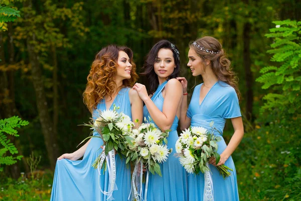 Three beautiful bridesmaids — Stock Photo, Image