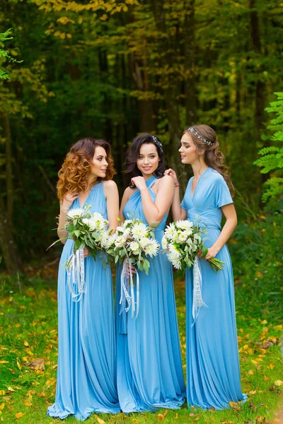 Три красивих подружок нареченої — стокове фото