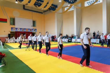 Yargıç Grodno bölgenin Kyokushin karate Şampiyonası'nda
