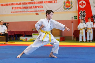 Kata Şampiyonası arasında gençler Grodno bölgenin Kyokushin karate Şampiyonası'nda