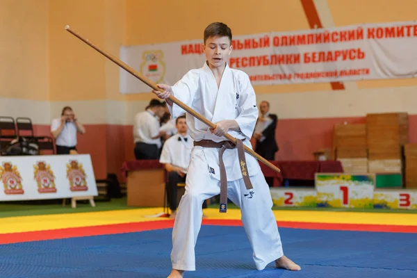 Campeonato de Kata en el campeonato entre los juniors de la región de Grodno Kyokushin karate —  Fotos de Stock