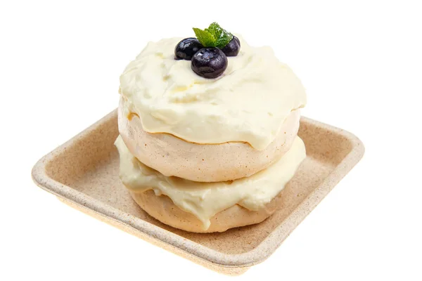 Hava pasta beze ve mascarpone krema ile — Stok fotoğraf