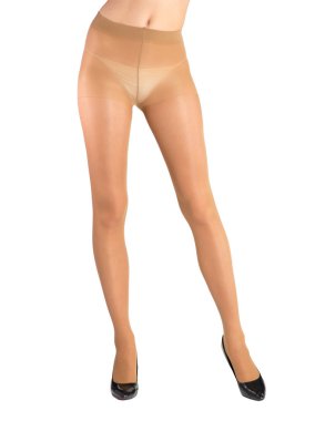 Vücut renkli tayt giymiş düzgün kadın bacakları