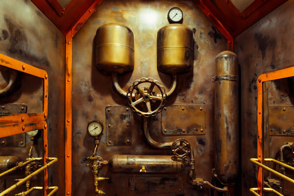 The room in vintage steampunk style