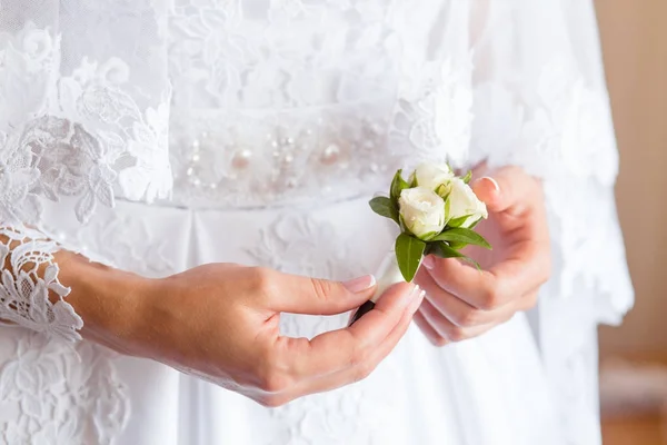 Beautiful wedding boutonniere — Stock Photo, Image