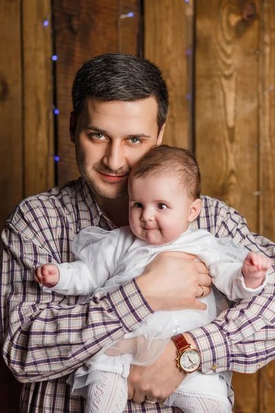 Lycklig familj far och barn dotter — Stockfoto