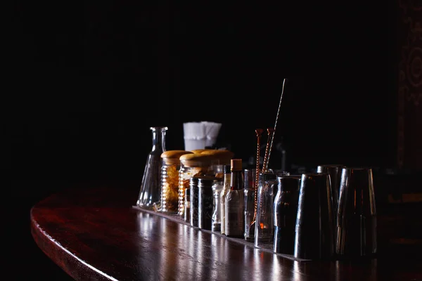 Barman tools op balk — Stockfoto